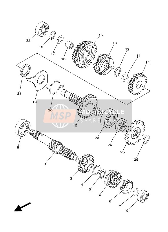 5TNE71410100, Gear, 4TH Pinion (, Yamaha, 0